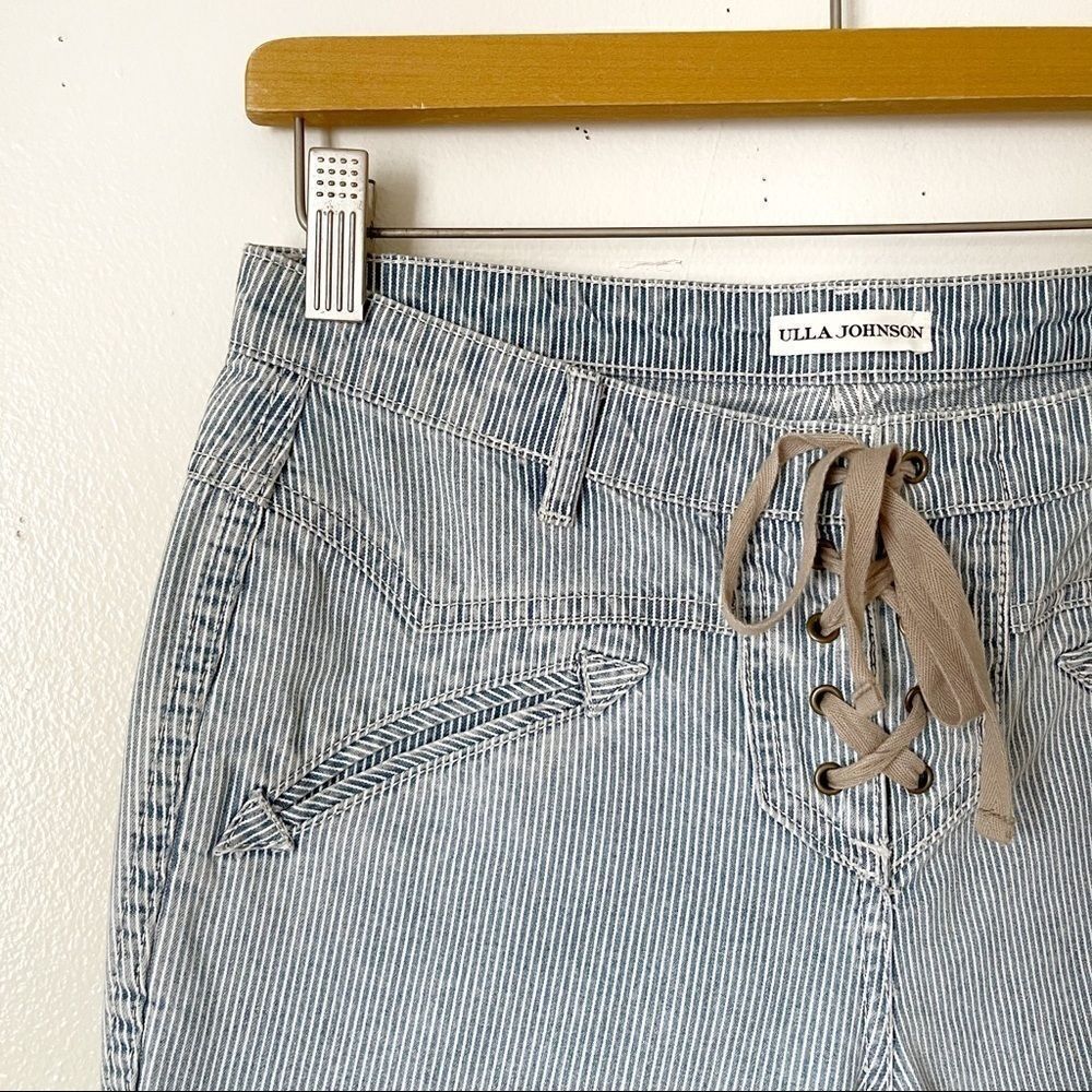 Ulla Johnson Pin Striped Flare ankle jeans size 2 preowned - Picture 1 of 8